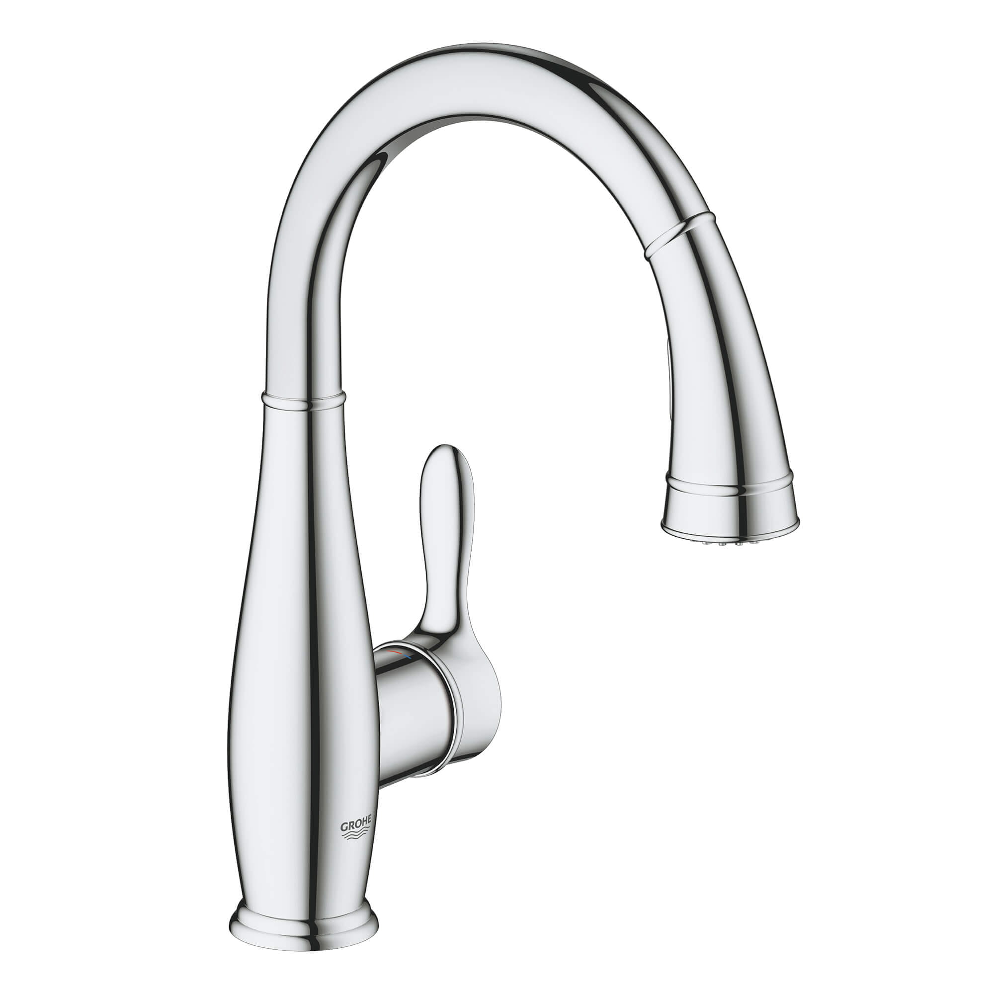 Single Handle Pull Down Dual Spray Bar Faucet 175 GPM GROHE CHROME
